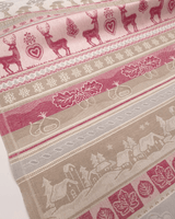 Asciugapiatti da ricamo in puro cotone - FANTASIA NATALIZIA BORDEAUX