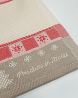 Asciugapiatti da ricamo in puro cotone - GNOMI ROSSI