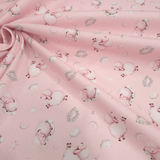 Piquet millerighe con stampa digitale H 150 cm - PECORELLE DOLCI SOGNI/ROSA