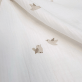 Mussola di Cotone Doppia Garza H 140 cm - UCCELLINI/LATTE