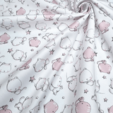 Piquet de coton H 150 cm - CHATONS ROSE