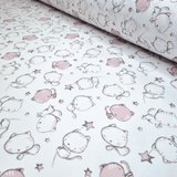 Piquet de coton H 150 cm - CHATONS ROSE