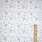 Piquet de coton H 150 cm - CHATONS ROSE