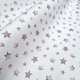 Piquet de coton H 150 cm - ÉTOILES ROSE