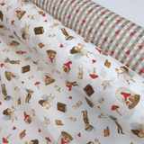 Tessuto Cotone H 150 cm - QUADRETTI E CUORICINI ROSSI