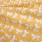 Coton Enfant - Licornes blanc/jaune - coupe minimum ou multiples de 25 x 290 cm