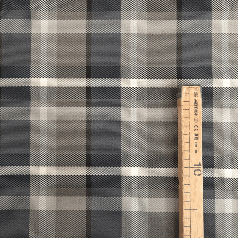 Tessuto Arredo M. Cotone H 280 cm - QUADRO NERO/GRIGIO