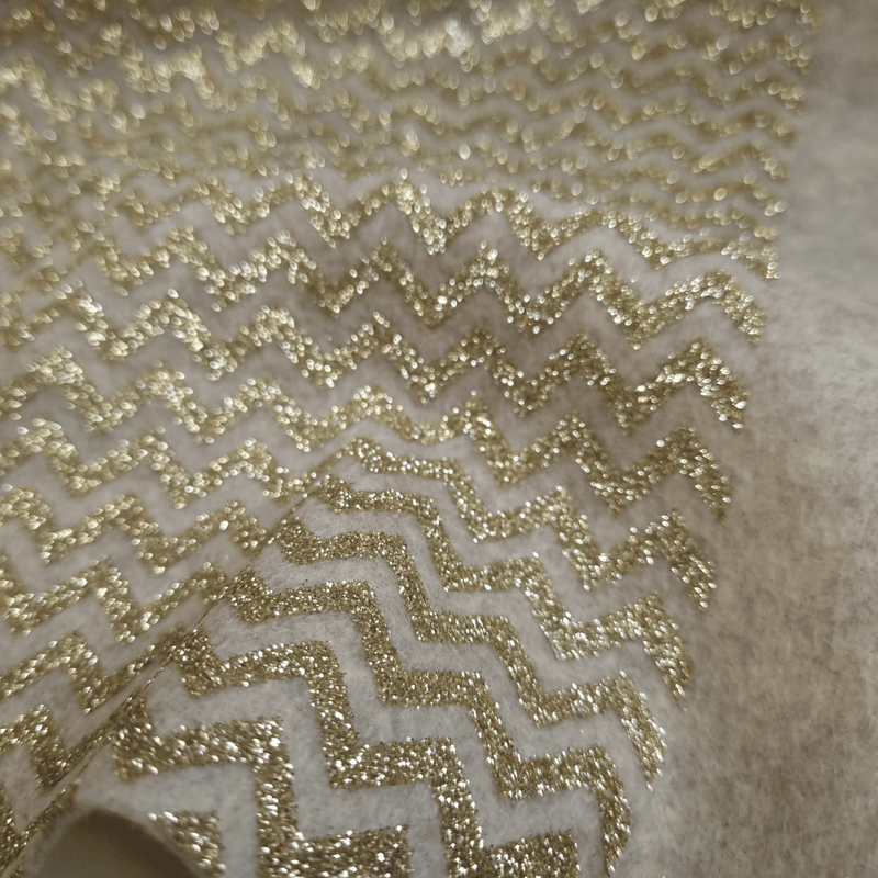 Pannolenci H 155 cm - LANA ZIG ZAG GLITTER ORO