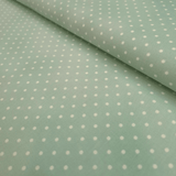 Cotone Americano H 110 cm - POIS BIANCHI/MENTA CHIARO