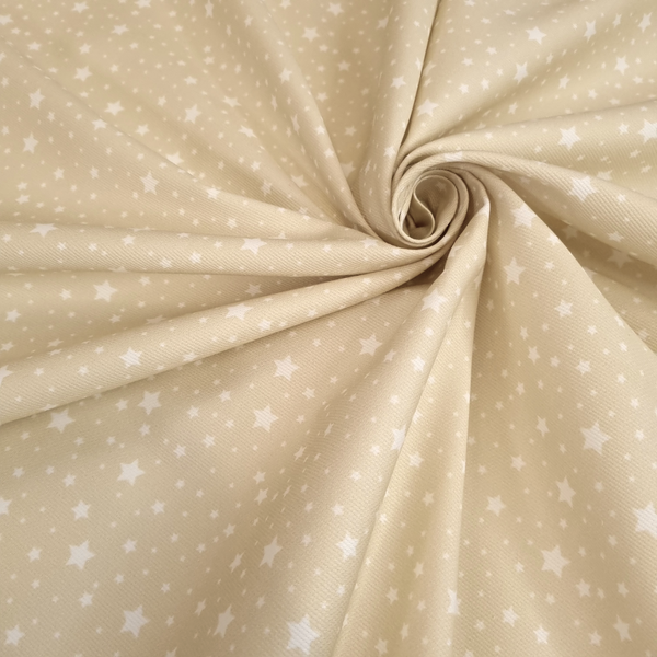 Piquet millerighe H 150 cm - STELLINE BIANCHE FONDO BEIGE