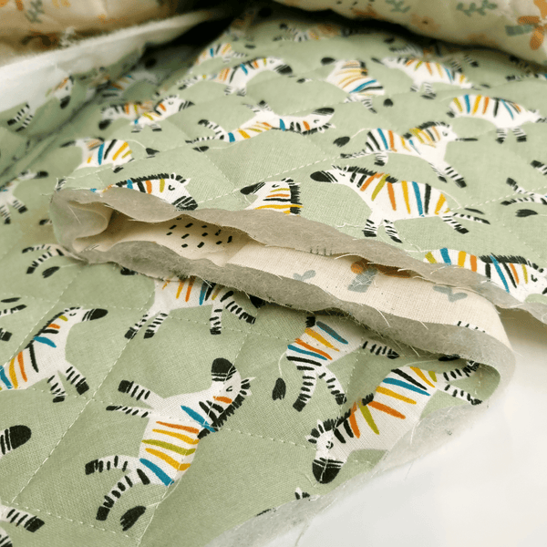 Trapuntato in tela di cotone double face H 140 cm - ZEBRE