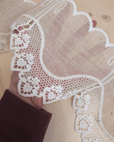 Mantovana H 17 cm - BEIGE/MERLETTO BIANCO