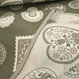 Tessuto Arredo Gobelin H 280 cm - CUORI VERDE MUSCHIO