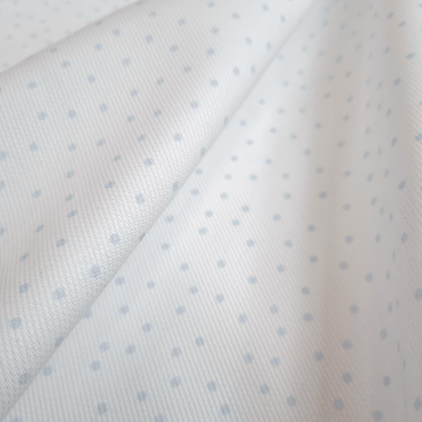 Piquet millerighe H 150 cm - POIS AZZURRI FONDO BIANCO