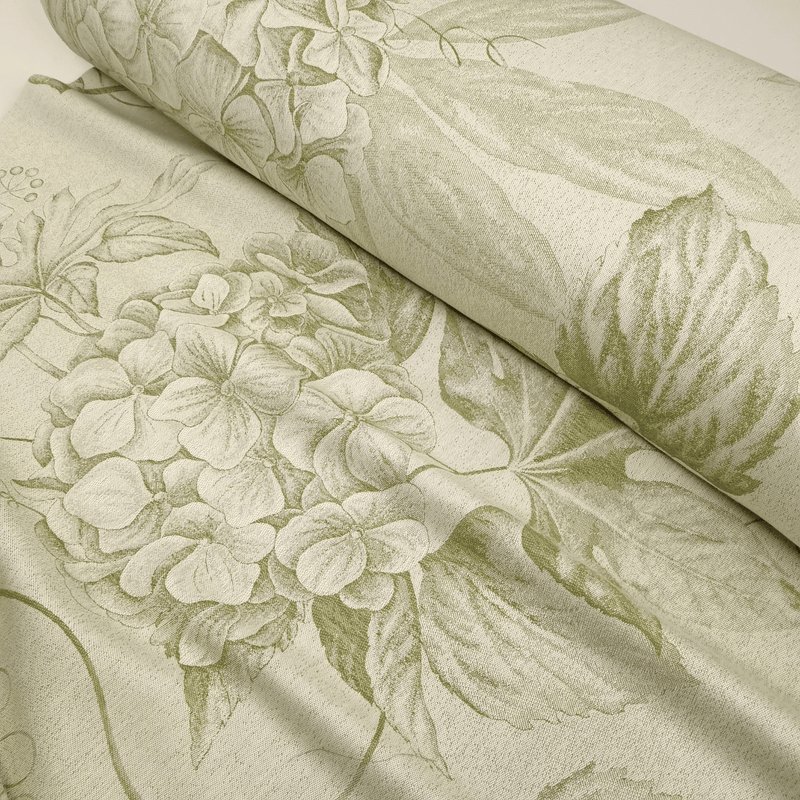 Tovagliato Fiandra in Misto Lino H 180 cm - ORTENSIE VERDE
