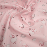 Piquet millerighe con stampa digitale H 150 cm - PECORELLE DOLCI SOGNI/ROSA