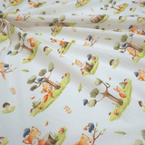 Tessuto Cotone H 140 cm -  VOLPINE NEL BOSCO