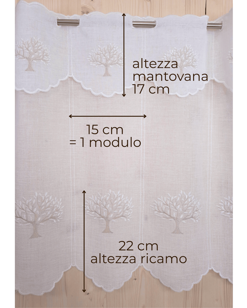 Tenda a vetro ricamata - ALBERO DELLA VITA