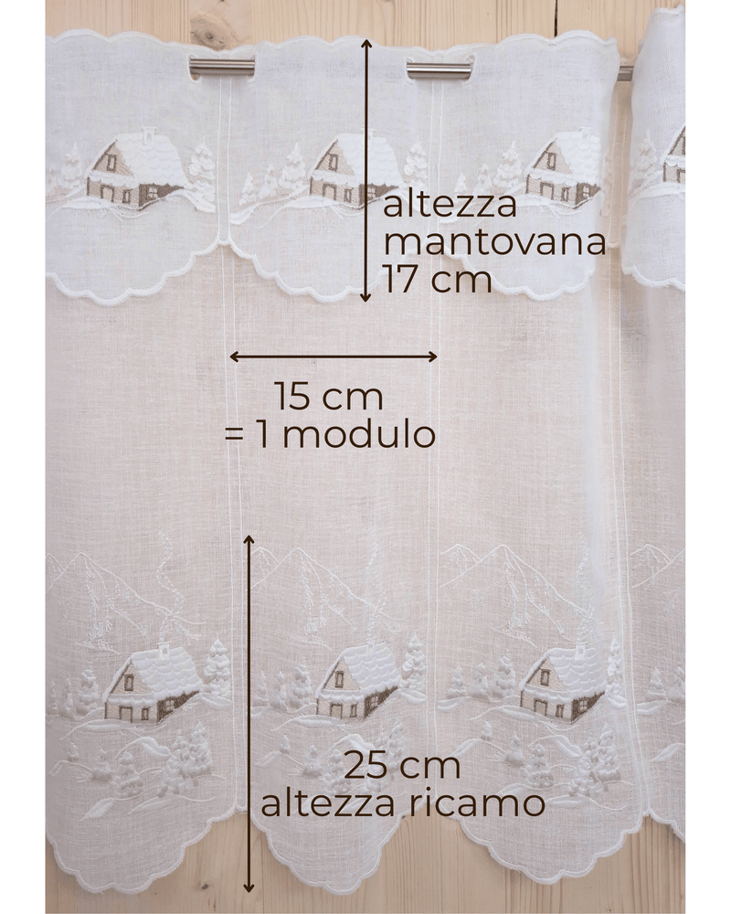 Tenda a vetro ricamata - CHALET