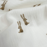 Mousseline imprimée - PLUMES/TERRE CUITE H 140 cm
