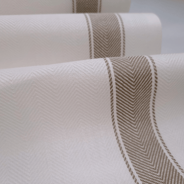 Tessuto per Asciugapiatti spinato H 60 cm - BIANCO RIGA NOCCIOLA