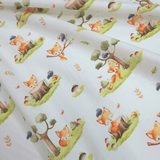 Tessuto Cotone H 140 cm -  VOLPINE NEL BOSCO