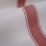 Tissu torchon chevrons H 60 cm - RAYURE ROUGE BLANC