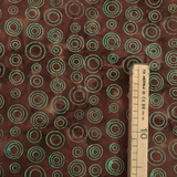 Cotone Americano Batik H 110 cm - FANTASIA MARRONE/ACQUAMARINA