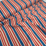 Cotone Americano H 110 cm - RIGHE ROSSE/BLU