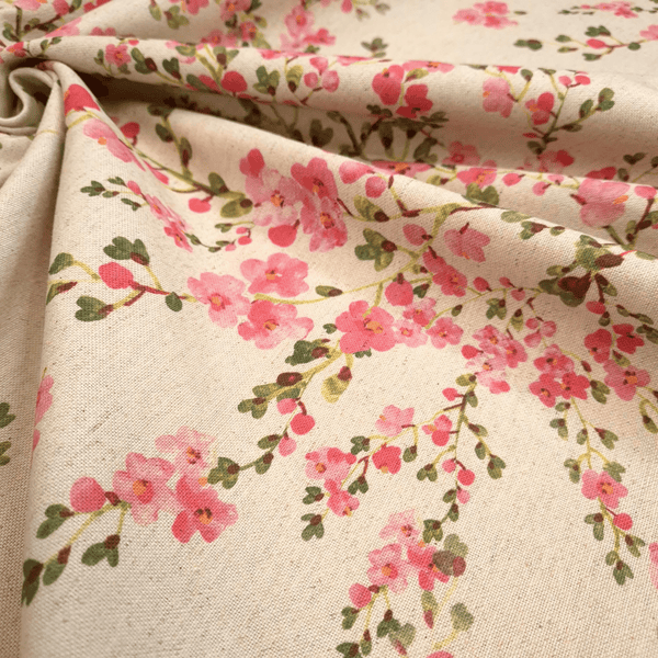 Rohbaumwolle H 280 cm - ROSA BLUMEN