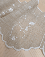 Mantovana H 19 cm - CUORE BIANCO CON DECORO/GREZZO