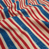 Cotone Americano H 110 cm - RIGHE ROSSE/BLU