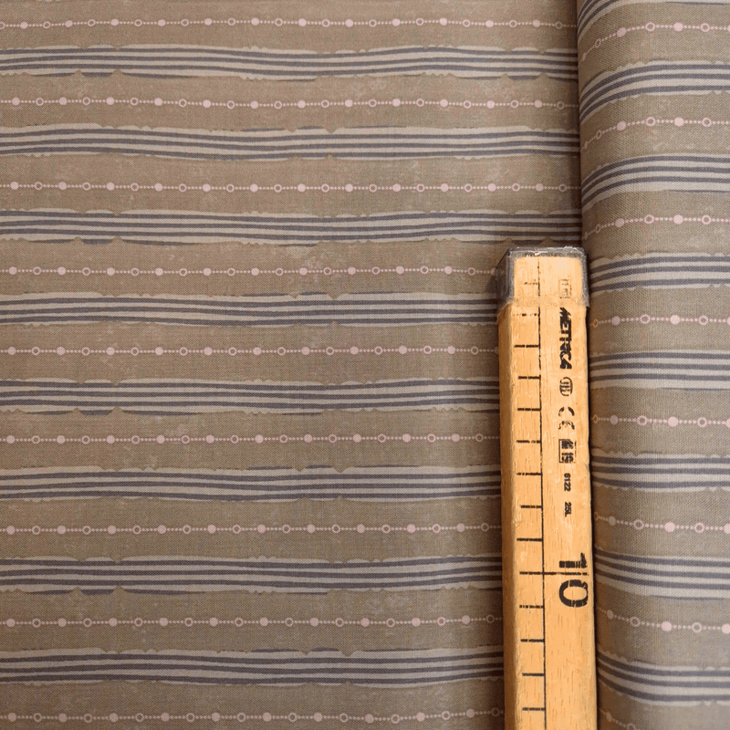Cotone Americano H 110 cm - RIGHE ROSA/GRIGIO