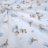 Piqué de coton impression numérique H 150 cm - CIEL/BLEU CLAIR