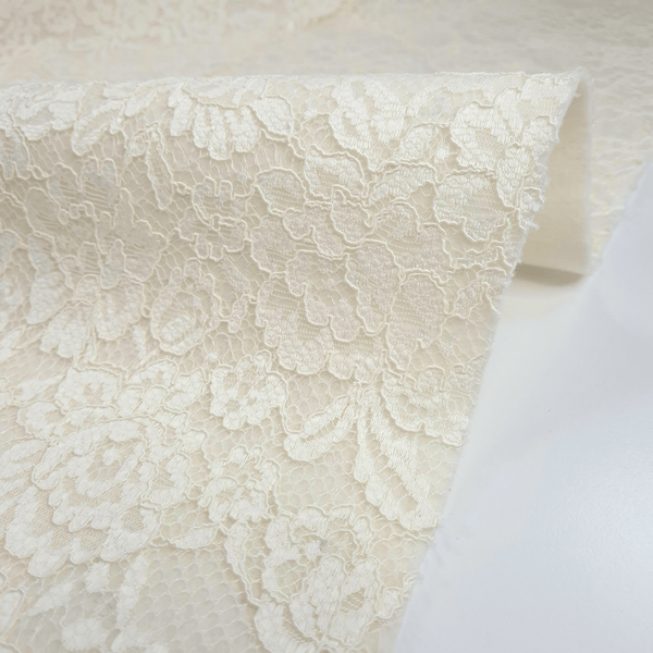 Feltro Lana con Pizzo H 135 cm - LATTE