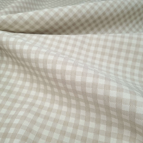 Misto Cotone fondo grezzo H 285 cm - QUADRETTO BEIGE TRAMA FITTA