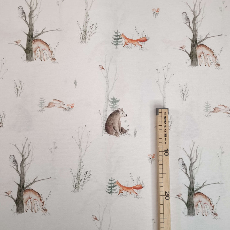 Digitaler Hintergrund aus Baumwollmischung Panama H 280 cm – WALDTIERE