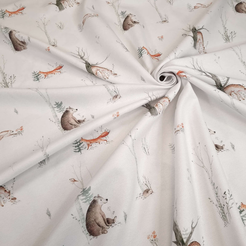 Digitaler Hintergrund aus Baumwollmischung Panama H 280 cm – WALDTIERE