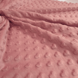 Minky H 150 cm - CUORI ROSA ANTICO