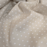 Piquet de coton H 150 cm - COEURS BEIGE