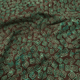 Cotone Americano Batik H 110 cm - FANTASIA MARRONE/ACQUAMARINA