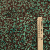 Cotone Americano Batik H 110 cm - FANTASIA MARRONE/ACQUAMARINA