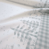 Tessuto no stiro H 150 cm - PAESAGGIO INVERNALE/SCOZZESE GRIGIO