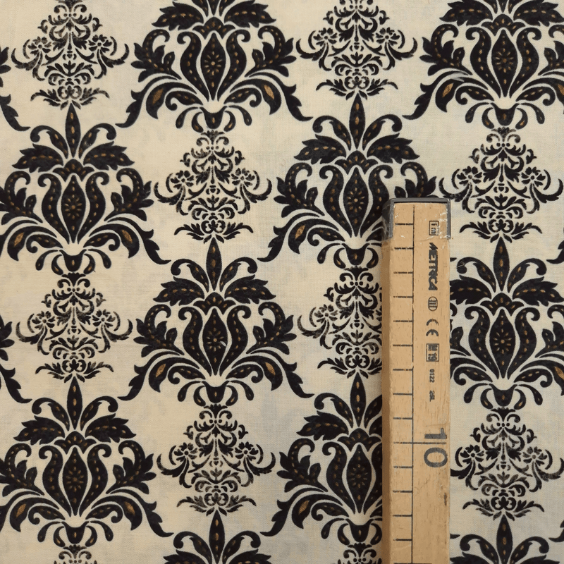 Cotone Americano H 110 cm - DAMASCATO NERO