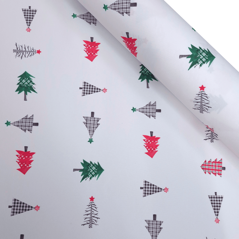 Tessuto no stiro H 150 cm - ALBERI DI NATALE