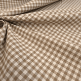 Tessuto misto cotone tinto in filo H 280 cm - QUADRETTO NOCCIOLA
