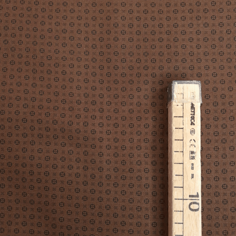 Cotone Americano H 110 cm - MINI GEOMETRIA NERO/MARRONE