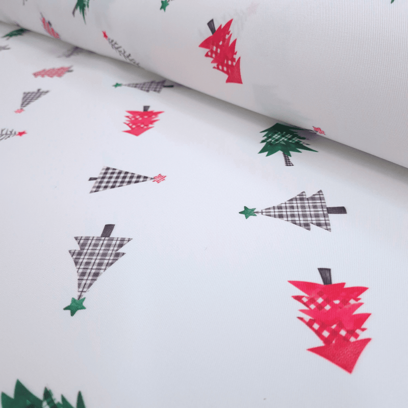 Tessuto no stiro H 150 cm - ALBERI DI NATALE