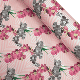Cotone Fondo Panama Digital H 280 cm - ORCHIDEE/GEOMETRICO ROSA