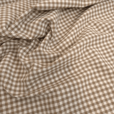 Tessuto misto cotone tinto in filo H 280 cm - QUADRETTO NOCCIOLA